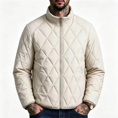 A Sharply Tailored Cotton Jacket With A Stand-up Collar
