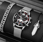 Silver Black Steel Belt Suit 2
