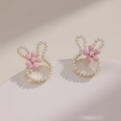Sterling Silver Needle Sweet Ins Style Rabbit Stud Earrings