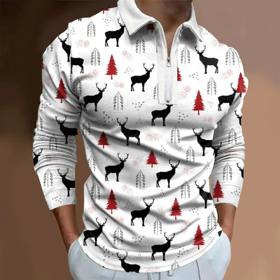 Camisola casual de homem de manga comprida com estampado digital 3D