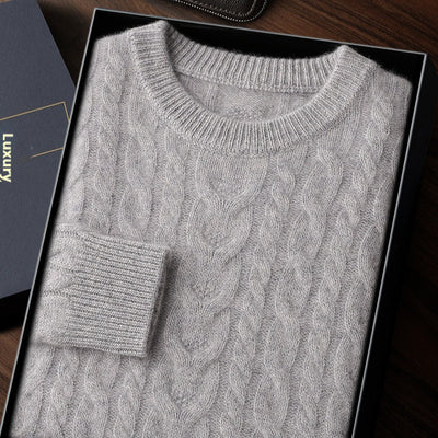 Men's Loose-Fit Thickened Cable-Knit Base Layer Sweater