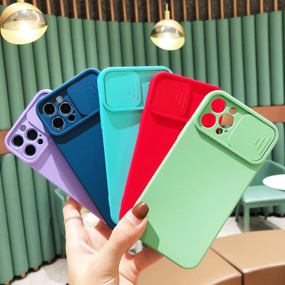Compatible with Apple, Compatible with Apple , iPhone12 Push Window Full Cover Lens Phone Case