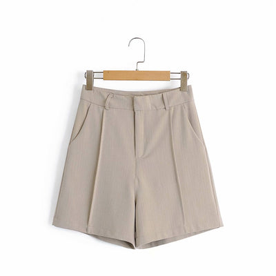 TRAF Chic Shorts With Pockets For Women, Vintage, High Waist, Short Pants