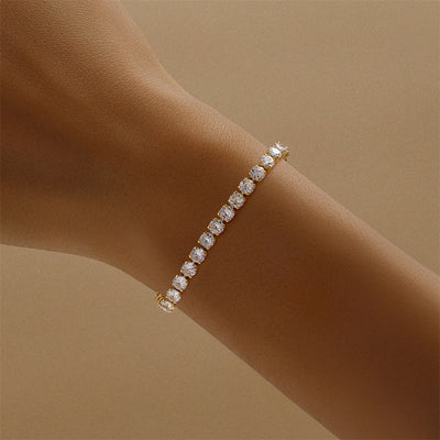 Bracelet rond en laiton et zircon classique et élégant