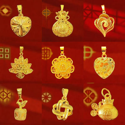 Vietnam Sand Gold Lady Pendant Wholesale Sand Gold Love Water Drop Peacock Pendant Necklace Gold Shop Same Gold Pendant