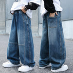 Casual Boys Straight Leg Loose Denim Wide Leg Pants Spring Autumn