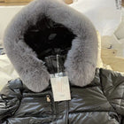Black Gray Fur Collar