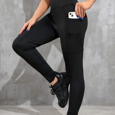 Leggings de fitness de cintura subida com bolsos