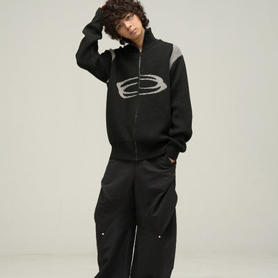 Men's American College Style Retro Niche Knit Jacket