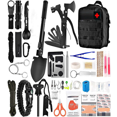 Trousse de premiers secours multifonction pour l'extérieur, équipement de survie d'urgence avec sac de traumatologie pour camping, randonnée et chasse