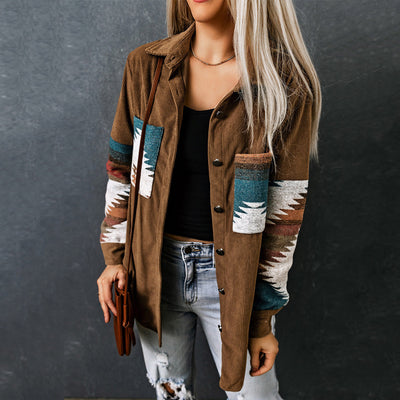 Women's Corduroy Casual Cardigan Coat