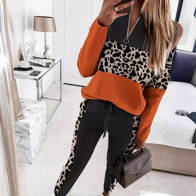 Conjunto de sweat de duas peças de inverno para mulher