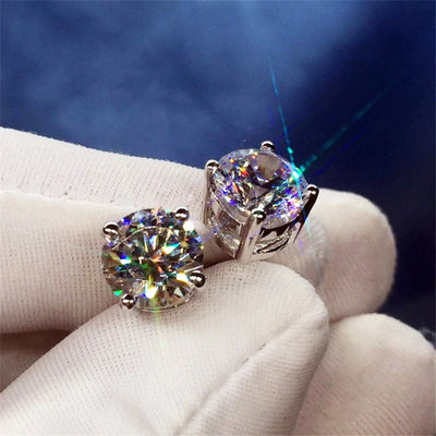 Metal Woven Fine Zircon-embedded Earrings