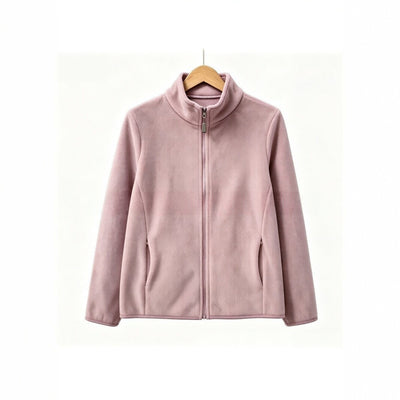 Thickened Coral Fleece Jacket For Women Stand-up Collar Zip-up Cardigan