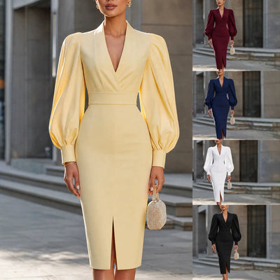 Split Midi Pencil Skirt European And American Style Chic For Workwear