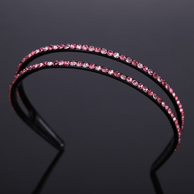 Teeth Shaped Anti Slip Rhinestone Inlaid Narrow Edge Slim Fit Hair Hoop