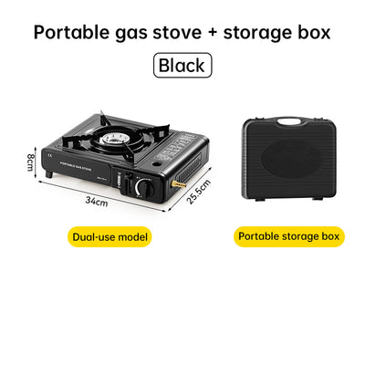 Réchaud de camping à gaz portable, 2,2kW, kit complet (support de casserole & étui de transport)