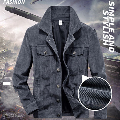 Jacket Men's Thin Corduroy Jacket Men's Retro Workwear Jacket