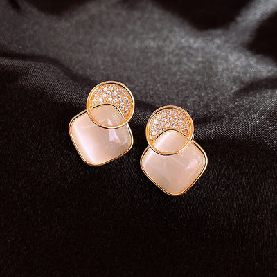 Sterling Silver Needle Fashion Geometry Pattern Pattern Stud Earrings