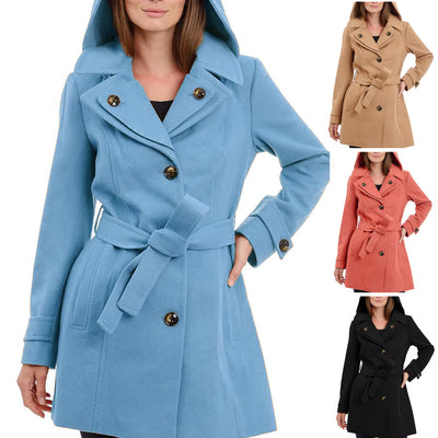 Thickened Wool Womens Coat With Multiple Buttons