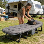 Adjustable Portable Folding Chair Space Saving with Side Pocket for Bedroom Office Outdoor Camping Compact