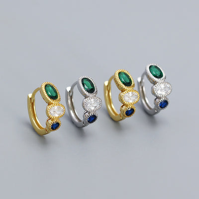 Whole Body Silver Emerald Eardrops Earrings Fashion Ear Clip