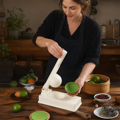 Molde manual para massa de dumplings – para bolinhos de arroz verdes, molde oval antiaderente, multifuncional e sem esforço