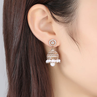 Bell Zircon Earrings Golden Earrings