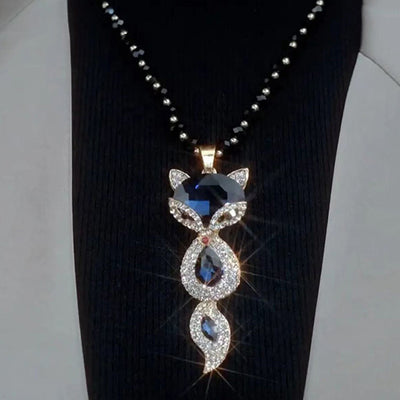 Novo colar raposa elegante que combina com tudo outono/inverno para mulher, colar comprido requintado na moda, pendente decorativo para roupa comprida