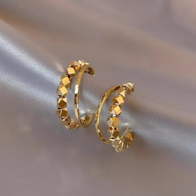 Niche Unique Double-row C- Shaped Earrings