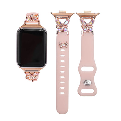 Suitable For IWatch S9 AndSamsung Xiaomi Belt Bracelet 7 8 9 New Silicone Butterfly Strap