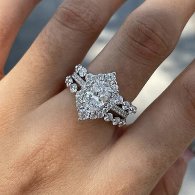 Sanjie New European And American Fashion Jewelry Ring Wholesale Cross-border Oval Zircon Women's Ring Wholesale