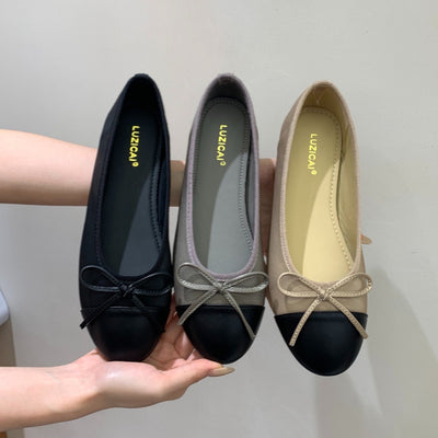 New Black Versatile Bow-tie Loafers For Commuting