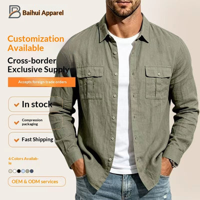 Men's Long-sleeve Breathable Casual Work Shirt