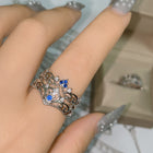 Blue Corundum Ring Set