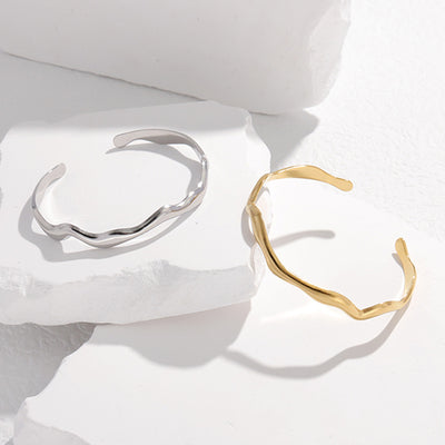 Cross-border Simple Titanium Steel Special-interest Design Wavy Stainless Steel Bracelet Fashion Ornament