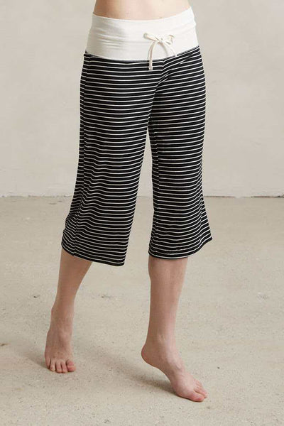 Two-Tone Striped Wide-Leg Pants